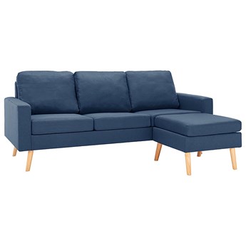 3-osobowa niebieska sofa z podnóżkiem - Eroa 4Q