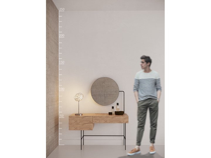 BARI TABLE Lampa dekoracyjna Lampa z kloszem Wysokość 38 cm Kolor Srebrny