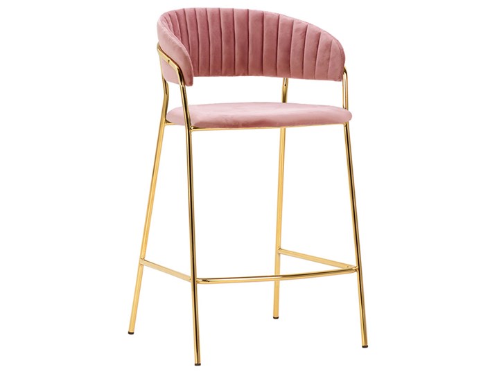 Elegancki hoker z oparciem - Piano 4X Metal Głębokość 50 cm Wysokość 65 cm Wysokość 91 cm Tkanina Stal Szerokość 48 cm Styl Nowoczesny