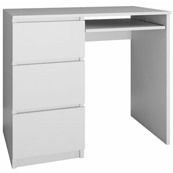 Młodzieżowe biurko lewostronne Blanco 2X - biały mat