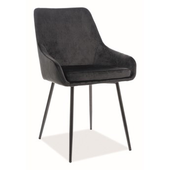 SELSEY Krzesło tapicerowane Kalvi czarne