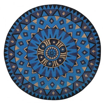 Dywan okrągły z juty ⌀ 140 cm niebieski UNUR kod: 4251682229869