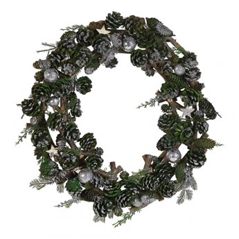 Wieniec świąteczny ⌀ 50 cm zielono-srebrny FILPUS kod: 4251682247832