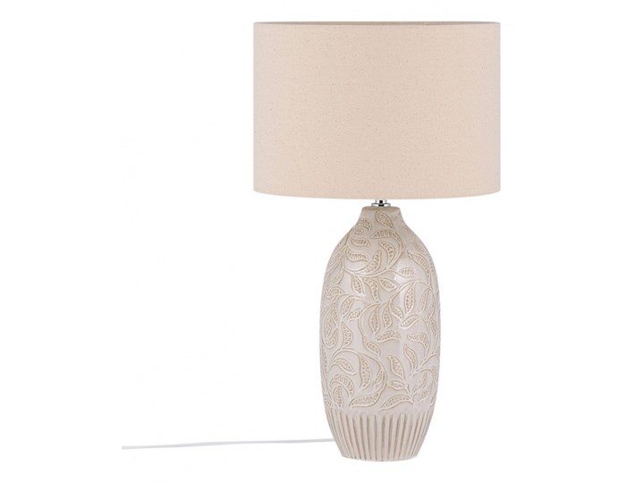 Lampa stołowa ceramiczna beżowa SALZA kod: 4251682256315 Lampa z abażurem Wysokość 57 cm Kolor Beżowy