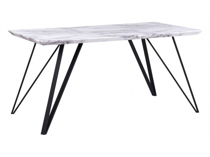 Stół do jadalni 150 x 80 cm efekt marmuru biało-czarny MOLDEN kod: 4251682248020 Kategoria Stoły kuchenne Kolor Szary