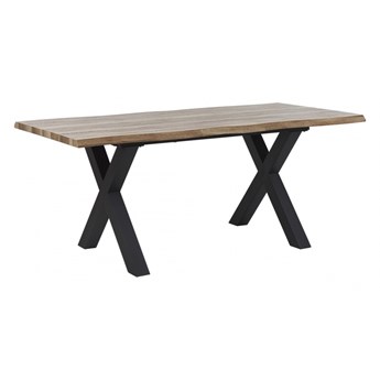 Stół do jadalni rozkładany 140/180 x 90 cm ciemne drewno z czarnym BRONSON kod: 4251682256360