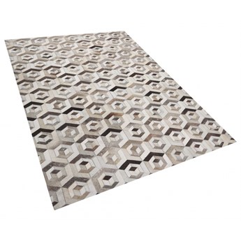 Dywan patchworkowy skórzany 140 x 200 cm brązowo-beżowy TAVAK kod: 4251682253345