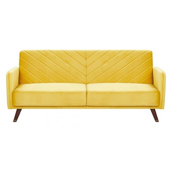 Sofa rozkładana welurowa żółta SENJA kod: 4251682254403