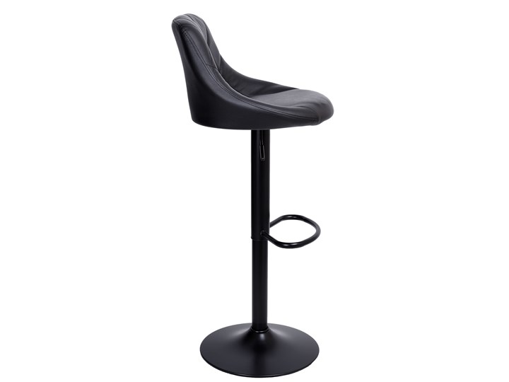Krzesło obrotowe Cydro Black czarne Metal Skóra ekologiczna Głębokość 38 cm Styl Nowoczesny