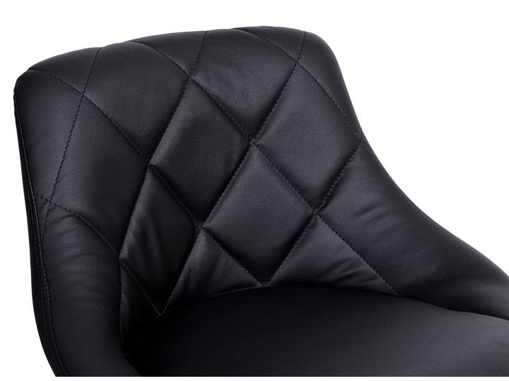 Krzesło obrotowe Cydro Black czarne Skóra ekologiczna Głębokość 38 cm Metal Styl Nowoczesny