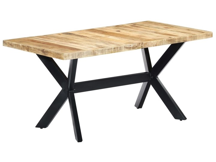 Jasnobrązowy stół z drewna mango – Kalis 4X Długość 160 cm  Stal Drewno Szerokość 80 cm Wysokość 75 cm Długość 80 cm  Rozkładanie