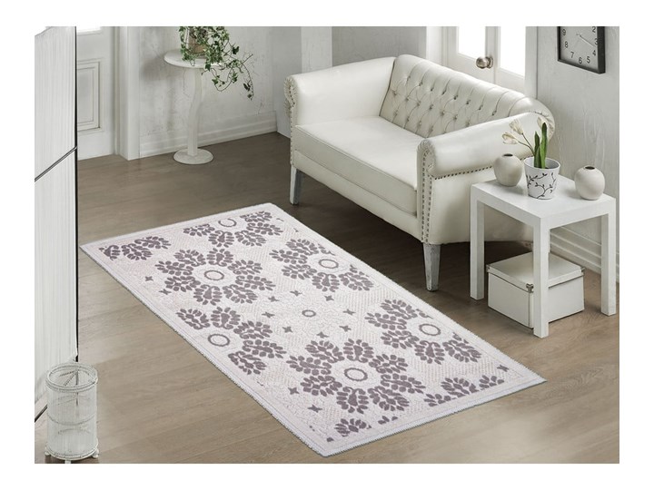 Szarobeżowy bawełniany dywan Vitaus Papatya, 100x150 cm Bawełna Pomieszczenie Sypialnia Dywany Prostokątny Pomieszczenie Salon