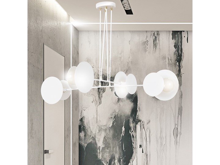 IDEA 4 WHITE 793/4 lampa wisząca loft regulowana oryginalny design biała Metal Lampa z kloszem Pomieszczenie Przedpokój