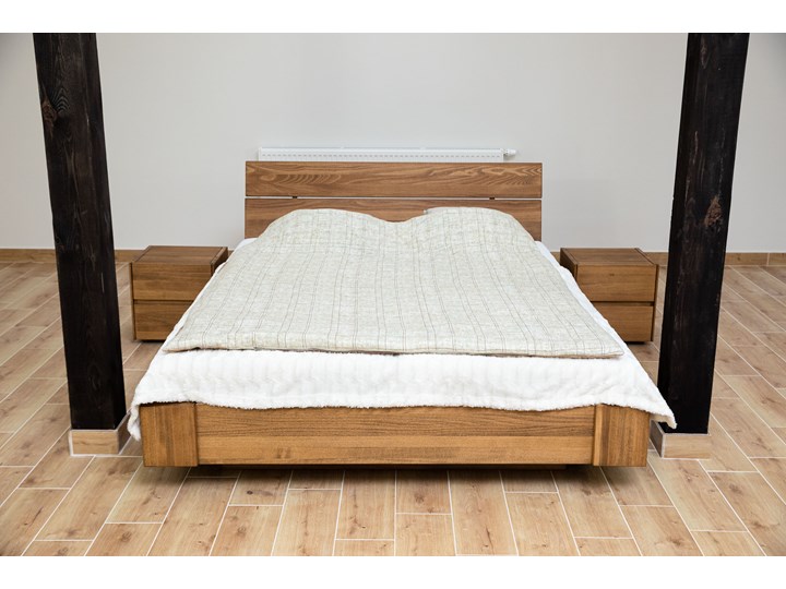 Zestaw: Beriet łóżko+2 szafki nocne  z drewna bukowego lewitujące 160x200 cm Kategoria Zestawy mebli do sypialni