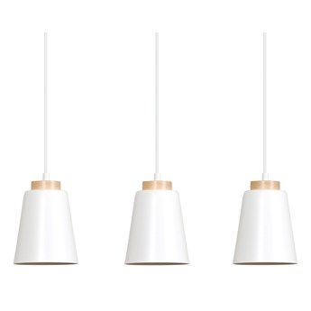 BOLERO 3 WHITE 443/3 wisząca lampa styl skandynawski drewno biała