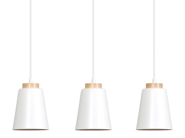 BOLERO 3 WHITE 443/3 wisząca lampa styl skandynawski drewno biała Metal Lampa z kloszem Kategoria Lampy wiszące
