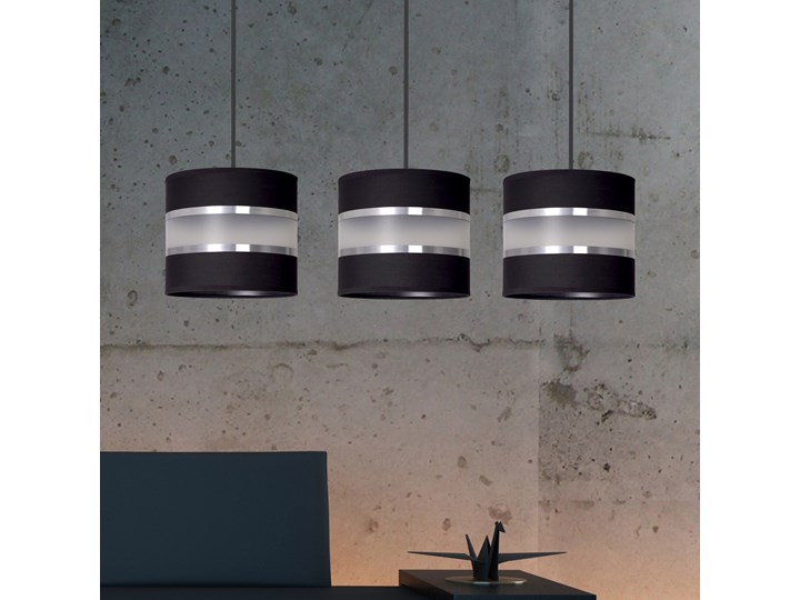 LARO 3 BLACK lampa wisząca abażury regulowana wysokość nowoczesna Lampa LED Lampa z abażurem Metal Kolor Czarny