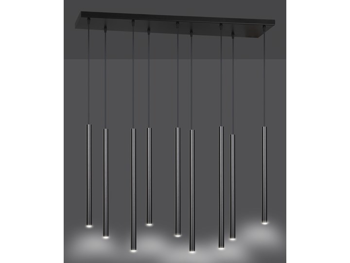 SELTER 9 BLACK 552/9 designerski spot wiszący halogen punktowy tuby czarne długie Metal Lampa LED Kategoria Lampy wiszące Ilość źródeł światła 9 źródeł