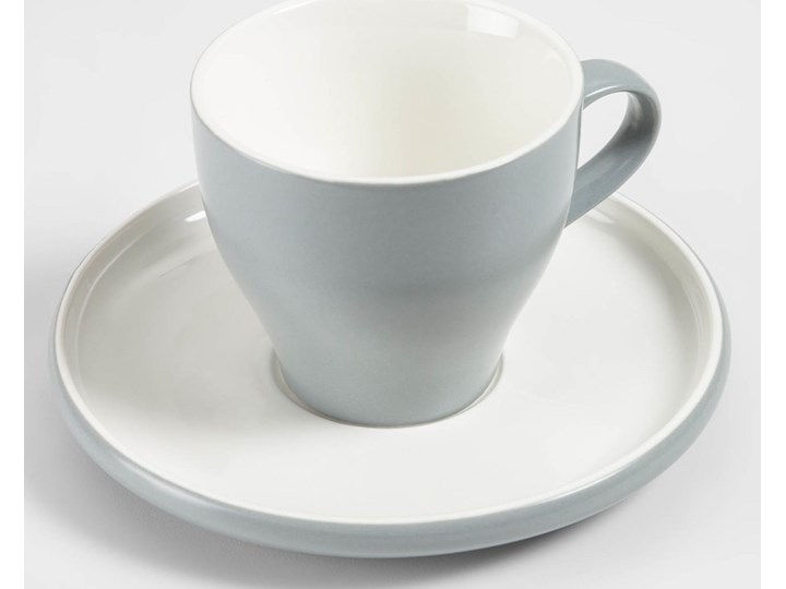 Filizanka do kawy i spodek Sadashi porcelanowy bialy i szary Porcelana Ceramika Filiżanka do herbaty Filiżanka ze spodkiem Kategoria Filiżanki