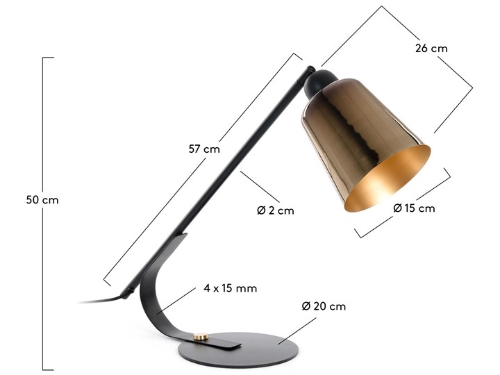 Lampa stołowa Anina z metalu Lampa biurkowa Stal Mosiądz Kolor Biały