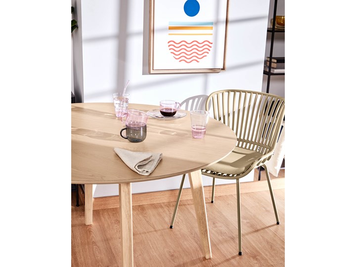 Stół okrągły Batilde drewniany  Ø 120 cm Kategoria Stoły kuchenne Drewno Kolor Beżowy