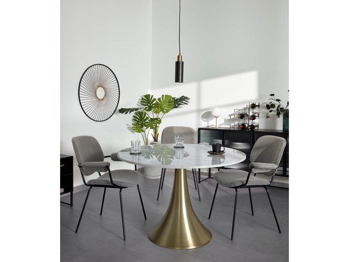 Stół okrągły Oria marmur biały  Ø 120 cm Metal Kategoria Stoły kuchenne Liczba miejsc Do 6 osób