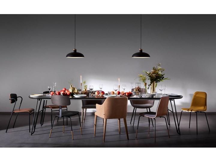 Stół rozkładany Milian 170 (320) x 100 cm brązowy Drewno Metal Kształt blatu Owalny