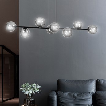 ROSSI 8 BL GRAFIT 875/8 lampa sufitowa wisząca czarna szklane klosze DESIGN