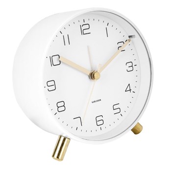 Biały budzik Karlsson Lofty, ø 11 cm
