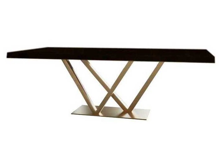 Stół nowoczesny IV mdf lakierowany Szerokość 160 cm Metal Długość 160 cm Szerokość 60 cm Wysokość 76 cm Płyta MDF Kolor Czarny Rozkładanie