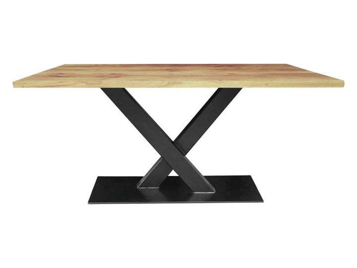 Stół X drewniany stelaż metalowy loftowy industrialny