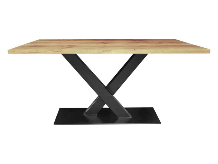 Stół X drewniany stelaż metalowy loftowy industrialny Drewno Szerokość 60 cm Długość 160 cm Szerokość 160 cm Sosna Wysokość 76 cm Kolor Beżowy