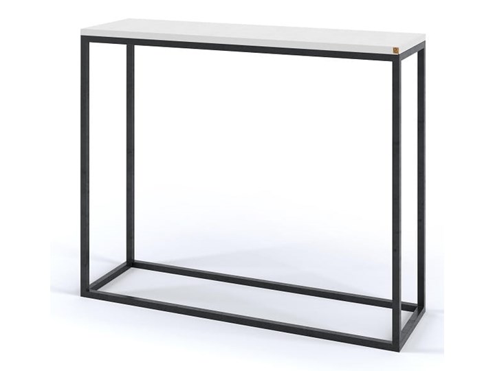Konsola ISABEL na wymiar mdf lakierowany konstrukcja metalowa czarna Szerokość 100 cm Pomieszczenie Sypialnia Płyta MDF Z samym blatem Głębokość 30 cm Wysokość 80 cm Rodzaj nóg Płozy