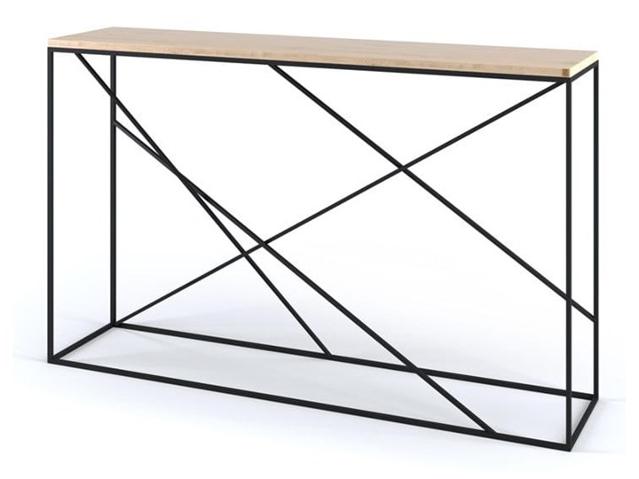 Konsola SPIDER na wymiar drewno lite stelaż metalowy czarny Wysokość 80 cm Sosna Z samym blatem Szerokość 100 cm Głębokość 30 cm Styl Skandynawski