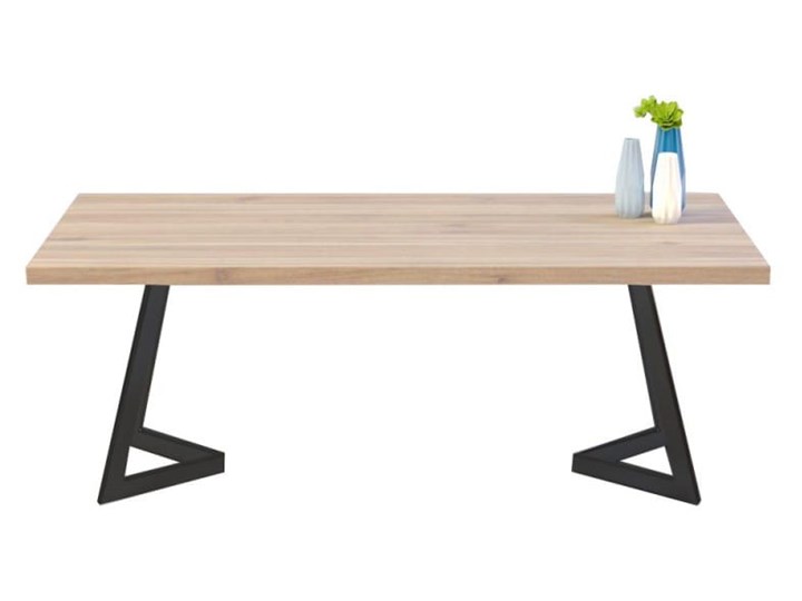 Stół OSLO na wymiar drewno lite stelaż metalowy czarny Sosna Wysokość 76 cm Długość 140 cm Kolor Beżowy Styl Nowoczesny
