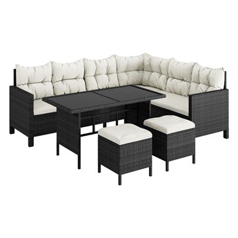 MEBLE OGRODOWE DLA 9 OSÓB RATTAN 1092 CZARNY