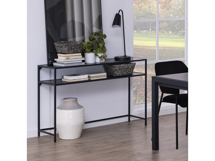 SELSEY Konsola do przedpokoju Seaford popielata Głębokość 35 cm Szerokość 120 cm Płyta MDF Wysokość 79 cm Metal Pomieszczenie Salon