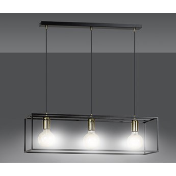 KARMEN 3 BLACK 808/3 wisząca lampa sufitowa LOFT regulowana metalowa złoto czarna