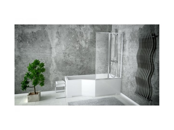Besco Integra kabino-wanna 150x75 cm prawa z parawanem 2-skrzydłowym WAI-150-PP2 Kategoria Wanny Akryl Kolor Srebrny