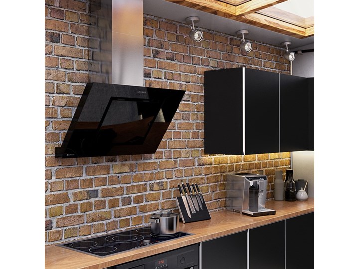 Okap kuchenny Lagardio 90.3 Black Okap przyścienny Szerokość 90 cm Poziom hałasu 63 dB