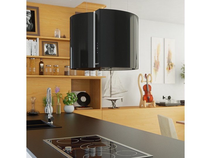 Okap kuchenny Serina 60.4 Black Okap wyspowy Szerokość 60 cm Poziom hałasu 64 dB Poziom hałasu 68 dB