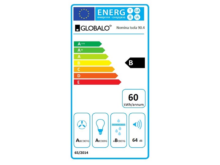 Okap kuchenny Nomina Isola 90.4 Sensor White Okap wyspowy Sterowanie Elektroniczne Szerokość 90 cm Poziom hałasu 50 dB