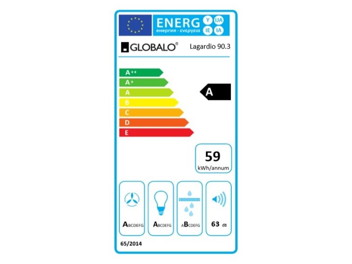 Okap kuchenny Lagardio 90.3 Black Okap przyścienny Szerokość 90 cm Sterowanie Elektroniczne