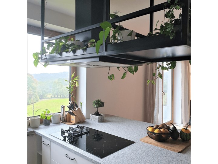 Okap kuchenny Nomina Isola 90.4 Sensor Black Okap wyspowy Szerokość 90 cm Poziom hałasu 70 dB
