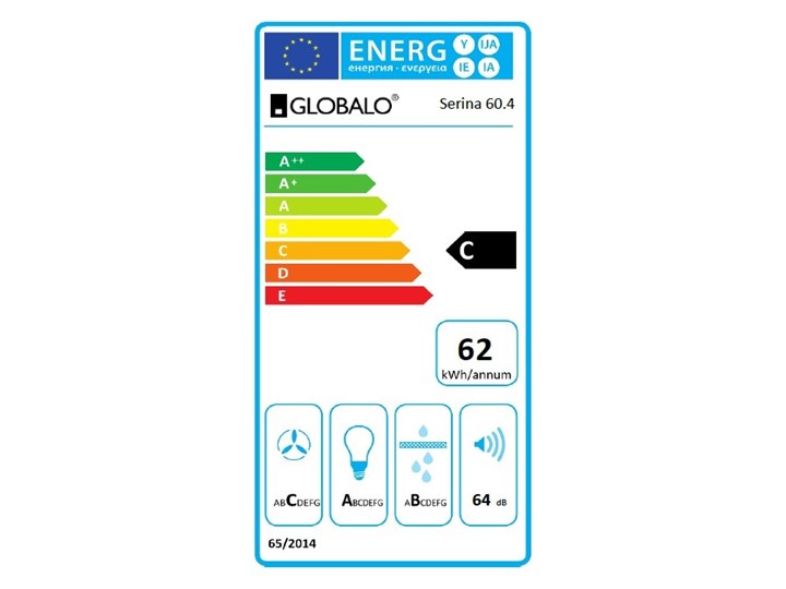 Okap kuchenny Serina 60.4 Black Szerokość 60 cm Sterowanie Elektroniczne Okap wyspowy Kolor Czarny