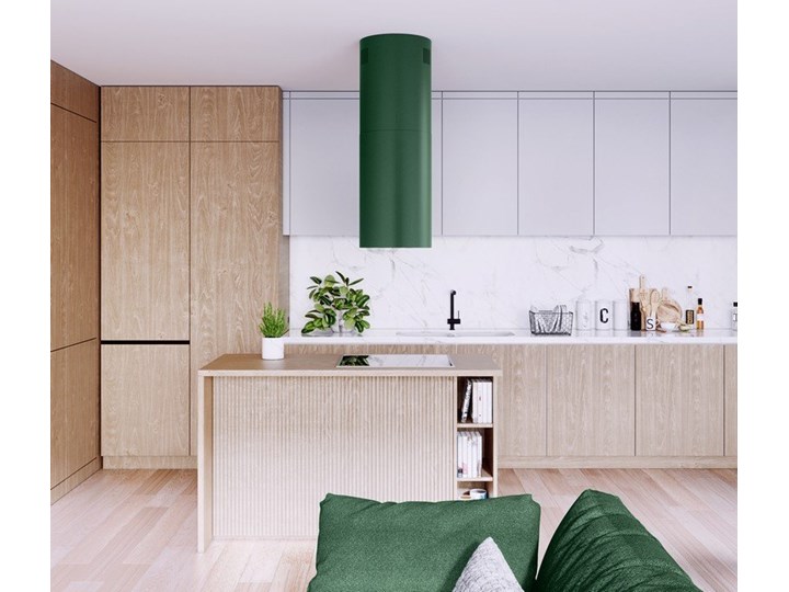 Okap kuchenny Cylindro Isola 39.5 Green Okap przyścienny Okap wyspowy Poziom hałasu 66 dB