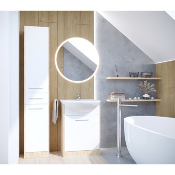 Łazienka NEPPA LONG LED dąb artisan / biały laminat