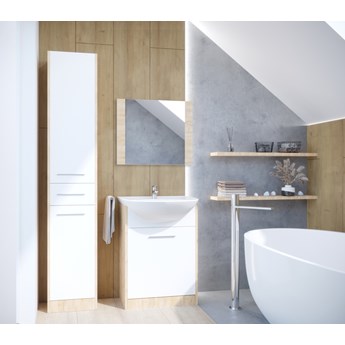 Łazienka NICO LONG dąb artisan / biały laminat