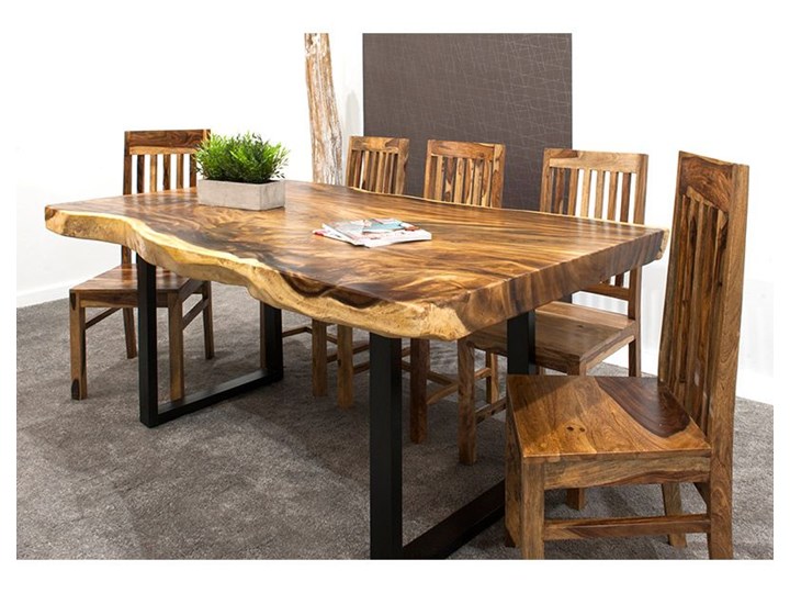 280cm OKAZAŁY stół drewniany jadalniany SUAR WOOD 280/~85-115. Waga ok. 240kg! Stal Drewno Długość 110 cm Długość 280 cm Rozkładanie