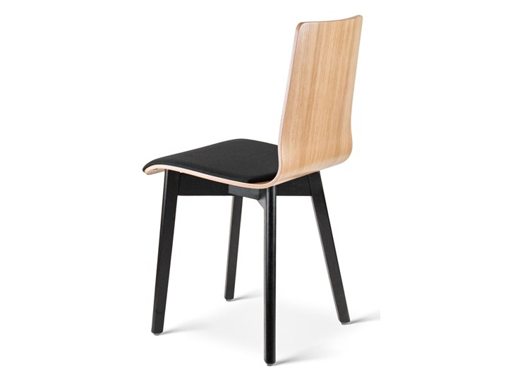 LUKA W PS krzesło dębowe, miękkie siedzisko czarna rama Tapicerowane Tkanina Płyta MDF Drewno Wysokość 48 cm Głębokość 41 cm Szerokość 40 cm Głębokość 40 cm Wysokość 87 cm Kategoria Krzesła kuchenne
